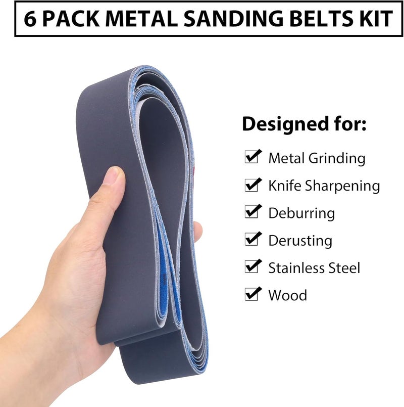 SHUTTLE GENIUS 2 x 72 Sanding Belts,2x72 Silicon Carbide Knife Sharpening Sander Belt, 2 Pcs Each of 600, 800, 1000 Grits Grinding Belts for Belt Sander,6 Pack - Image 3